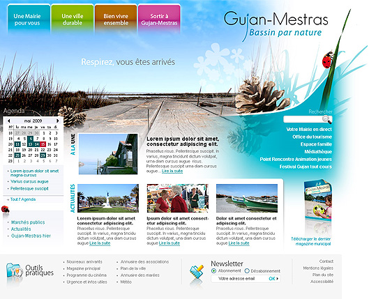 4 Design de page d'accueil